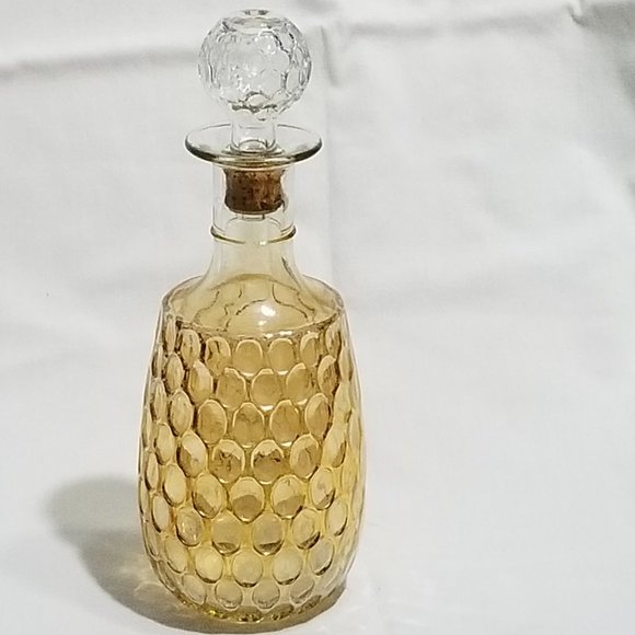 Old Forester Gold Iridescent Carnival Glass Thumbprint Liquor Bottle Decanter - Picture 4 of 6